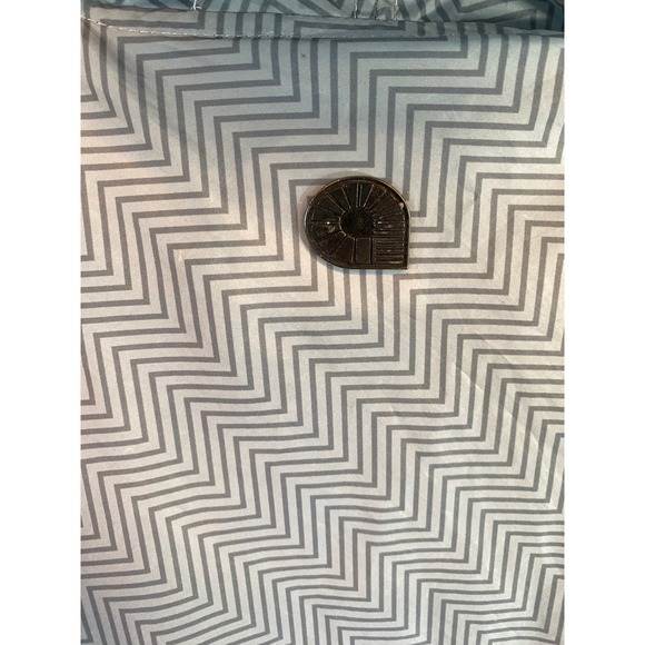 Akademiks Y2K Mens Gray Chevron Full Zip Hooded Windbreaker Jacket Large - Picture 10 of 11